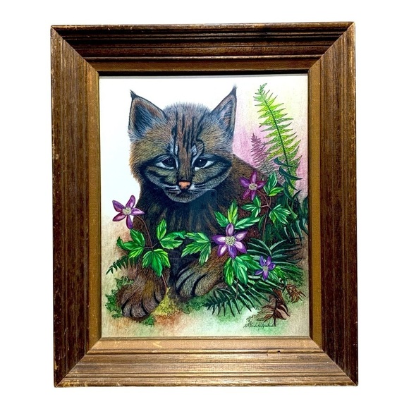 Vintage 1970’s Framed Original Artwork by Linda Kirkpatrick - Picture 1 of 4